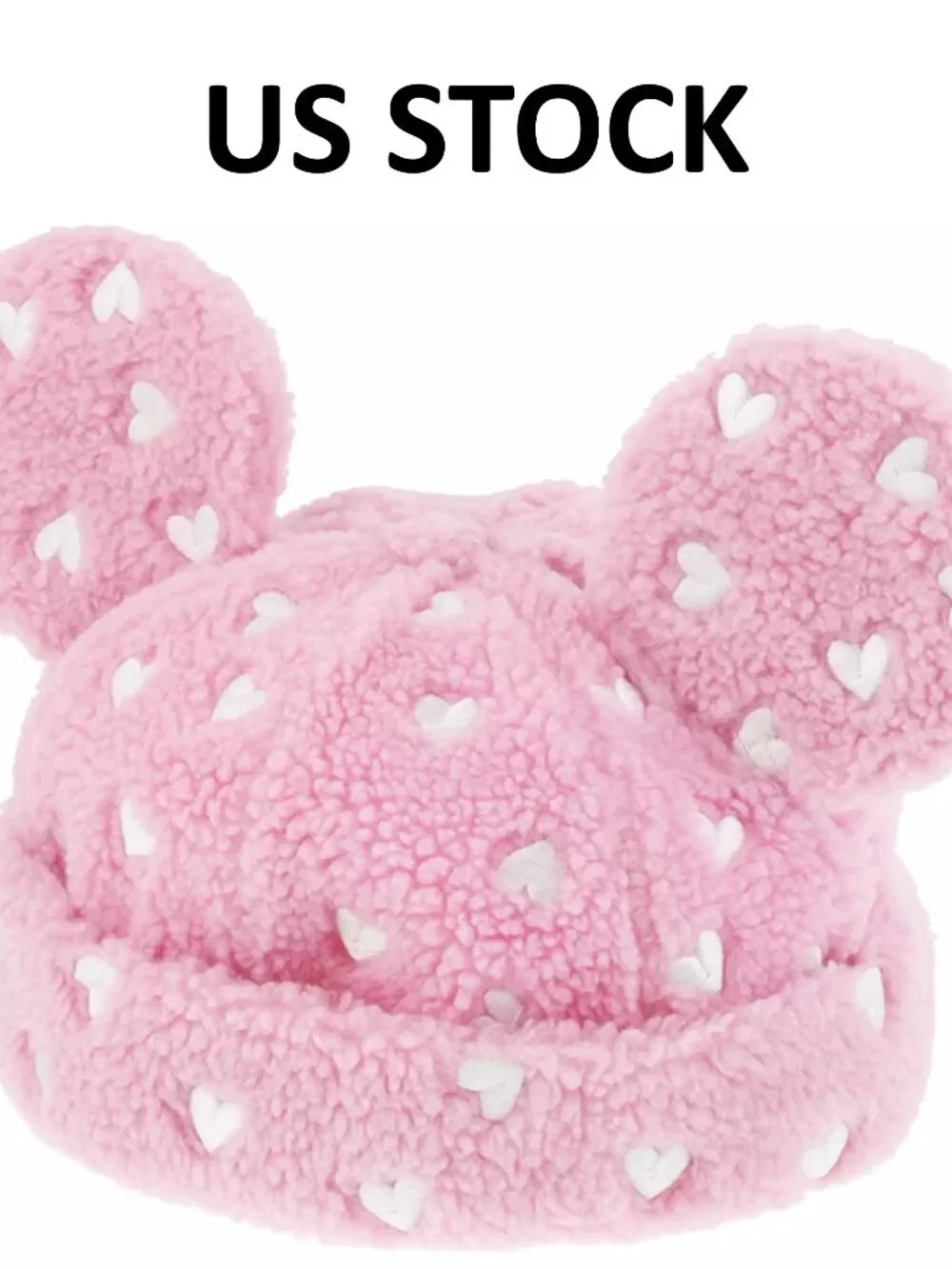 Disney Japan Tokyo Disney Resort Mickey Mouse Pink Heart Ear Cap Hat Adult 58cm